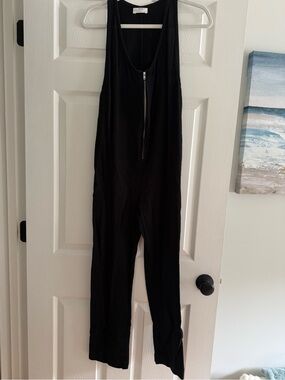 Mikoh Black Sleeveless Front-Zip Jumpsuit